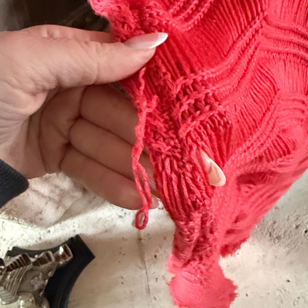 525 America Red Knit Swim Coverup - Picture 11 of 11
